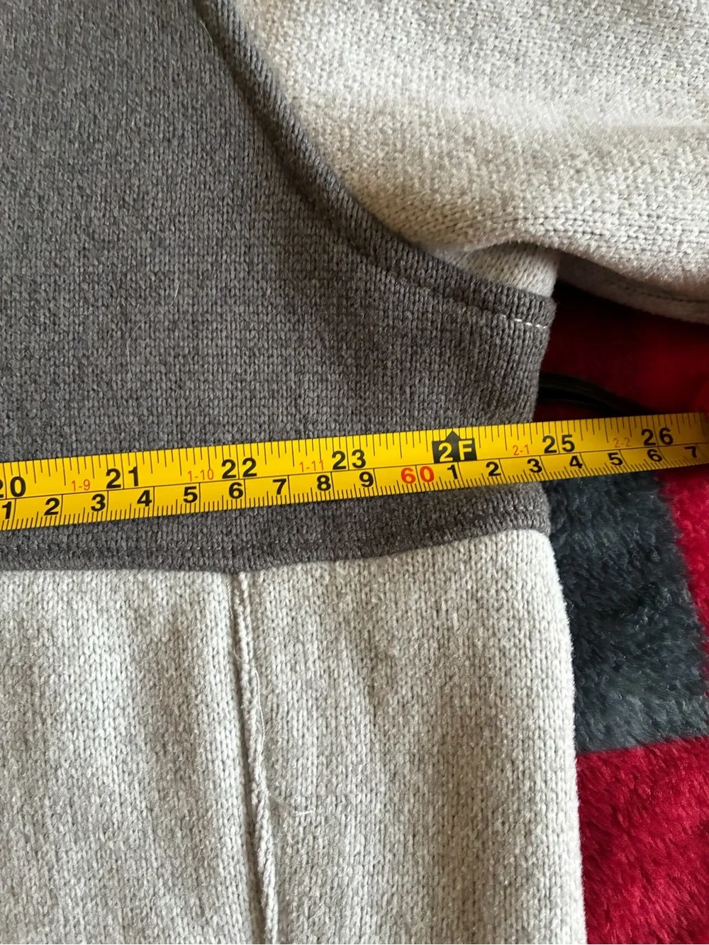 The North Face Men's Light Gray Fleece Jacket with Dark Gray Chest Stripe